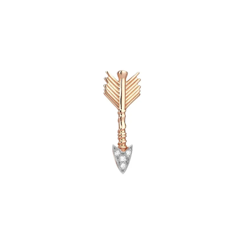 Trekker charm earrings-Midi Arrow Stud