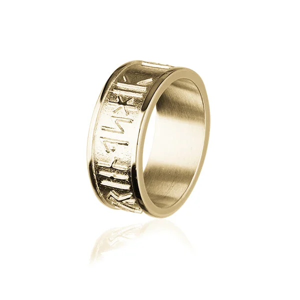 Surf theme rings-Runic Gold Ring GXR236