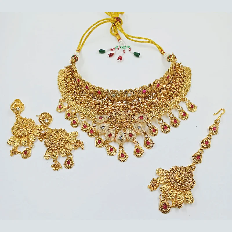 Luxe gem necklaces-Manisha Jewellery Pota Stone Necklace Set