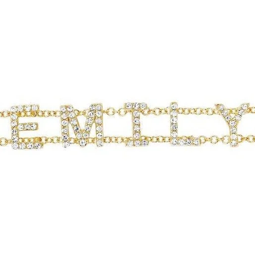 Pure star bangles-Diamond Personalized Name Bracelet