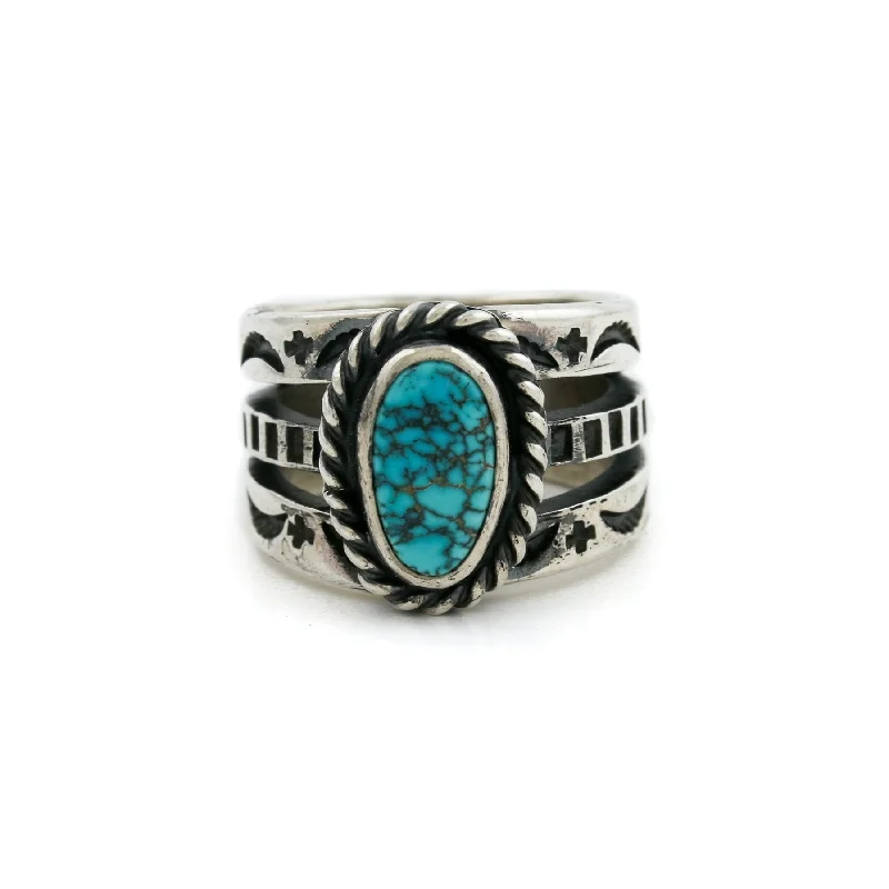 Dove feather rings-Lone Mountain Navajo Ring