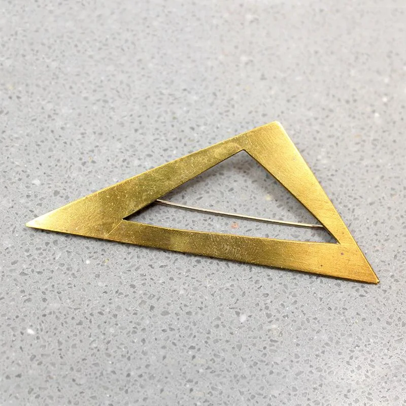 Dual-metal brooch-Two Triangles Brass Brooch by Peggy Miller