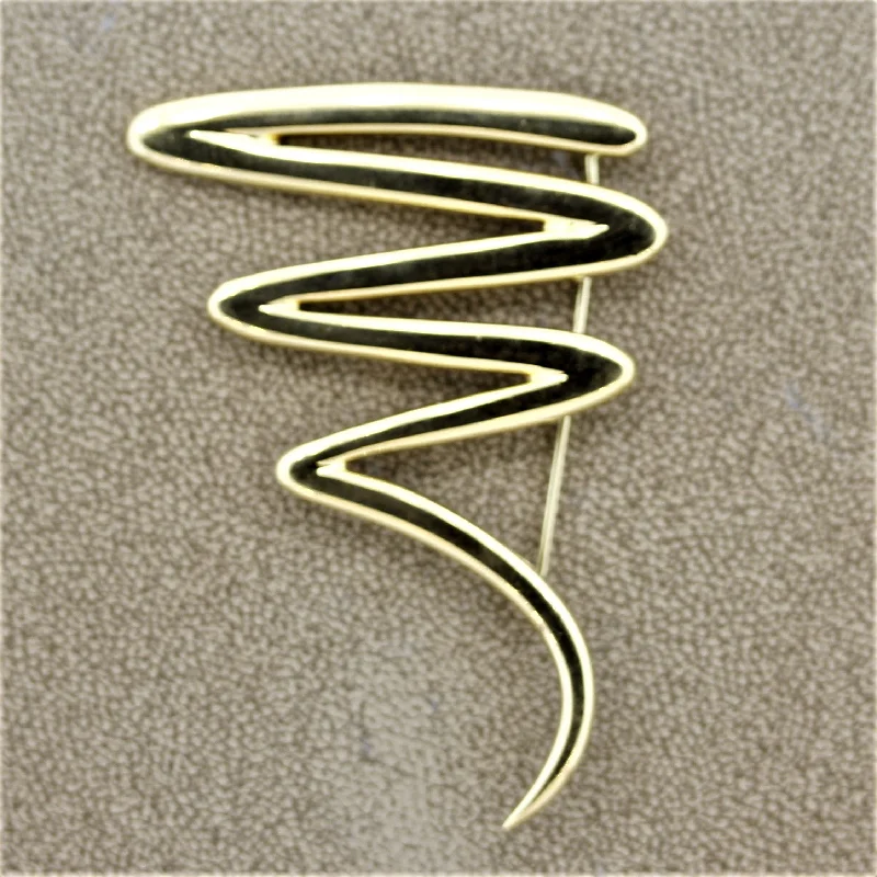 Spirit eye brooch-Tiffany & Co. Gold “Zig-Zag” Brooch, Paloma Picasso