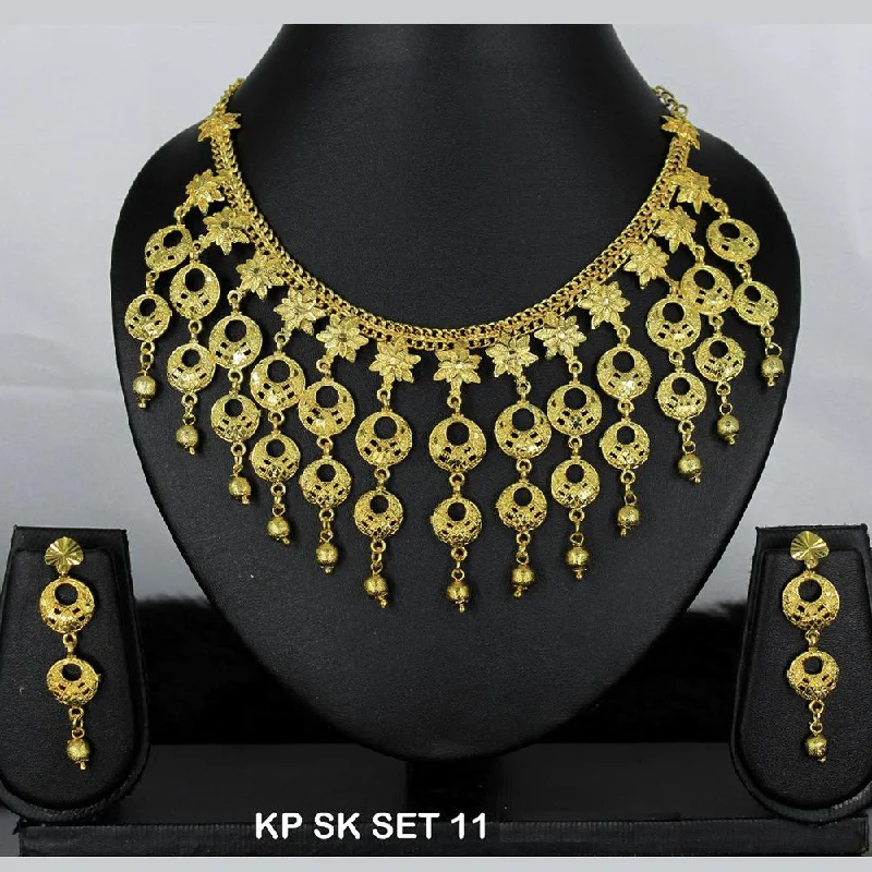 Silk cord necklaces-Mahavir Forming Gold Necklace Set - KP SK 11  SET