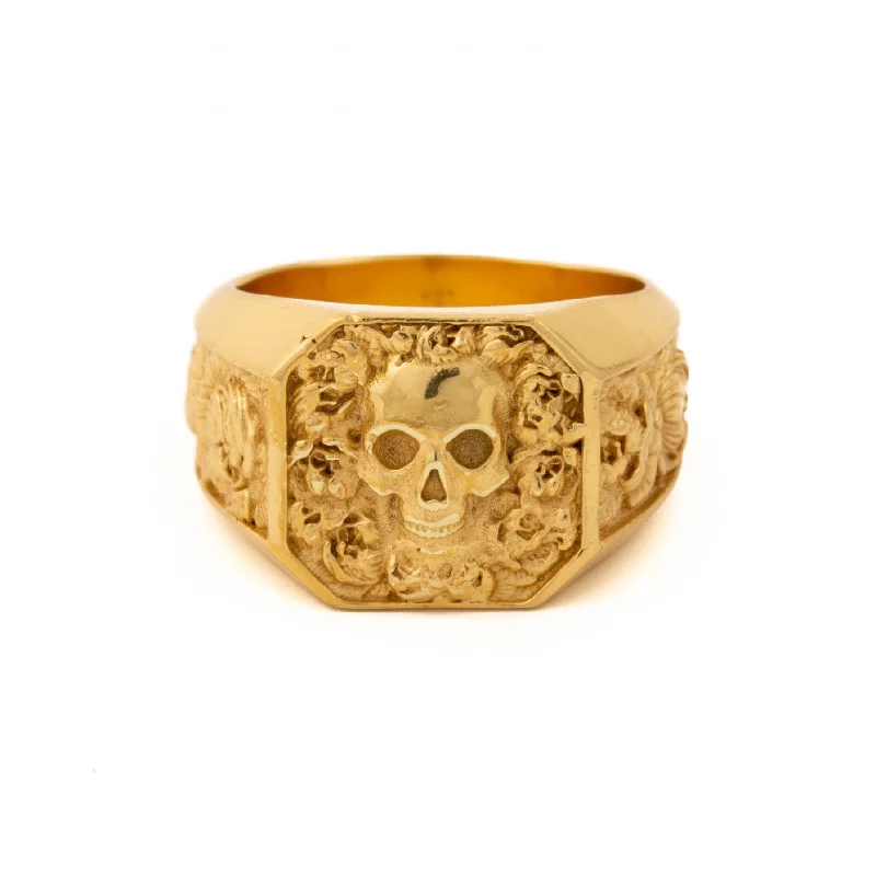 Java tile rings-Gold "Garden of Eden" Ring