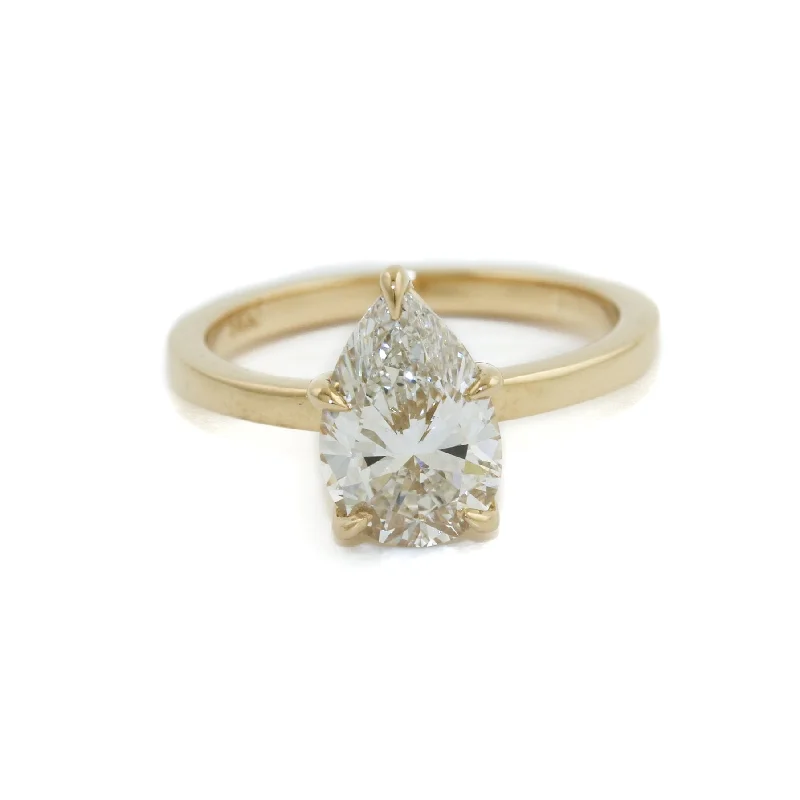 Flow style rings-14k Gold x Lab Diamond Pear Ring