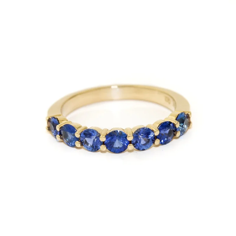 Mystic eye rings-14K Gold Royal Blue Sapphire Band