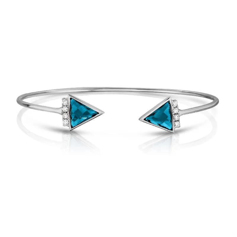 Flat charm bangles-London Blue Topaz and Diamond Bracelet