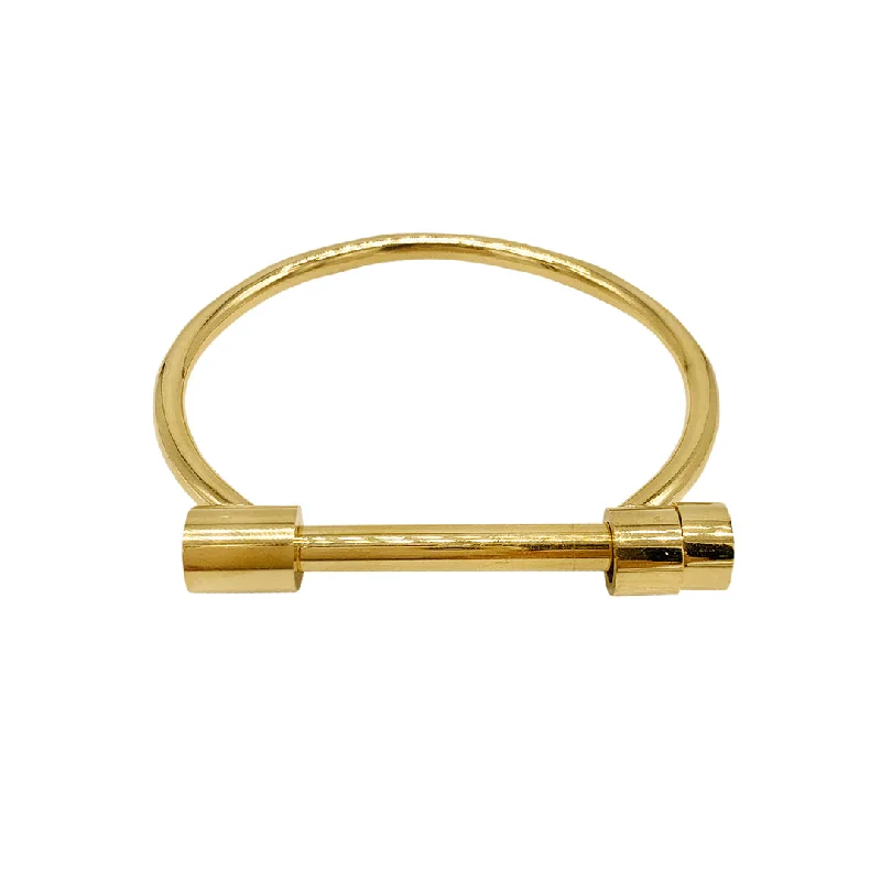 Small stack bangles-Tarnish Resistant 14k Gold Plated Screw Cuff