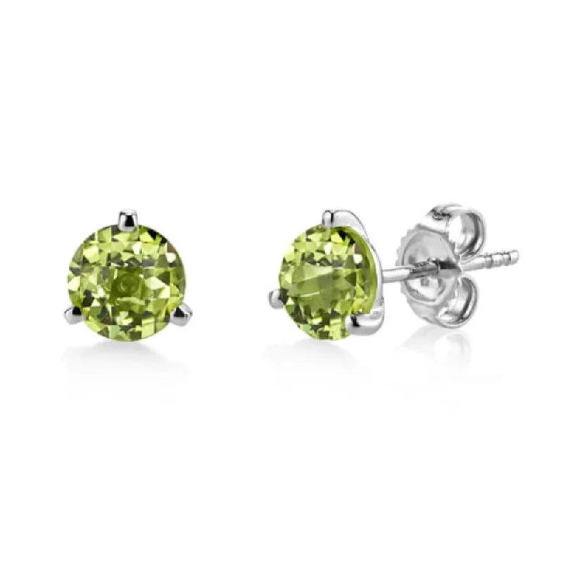 Coiled cord earrings-14k Gold Peridot Martini Stud Earrings