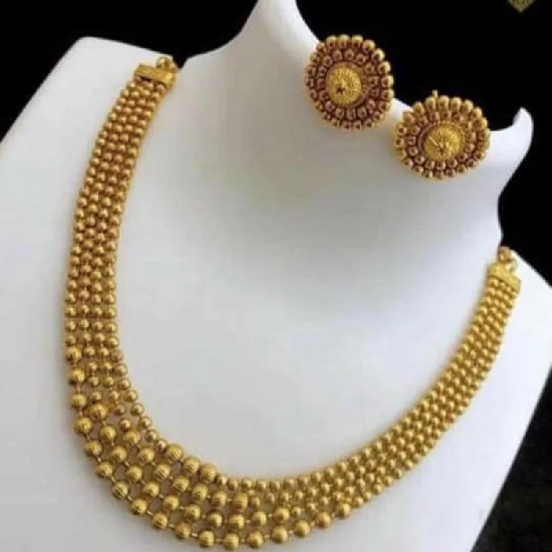 Vivid stone necklaces-India Art Gold Plated Necklace Set