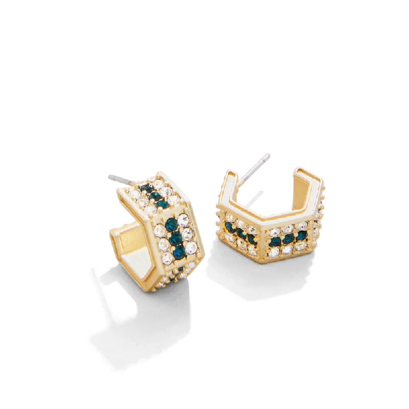 Sleek gold earrings-Spartina Watson Hoop Earrings - Crystal