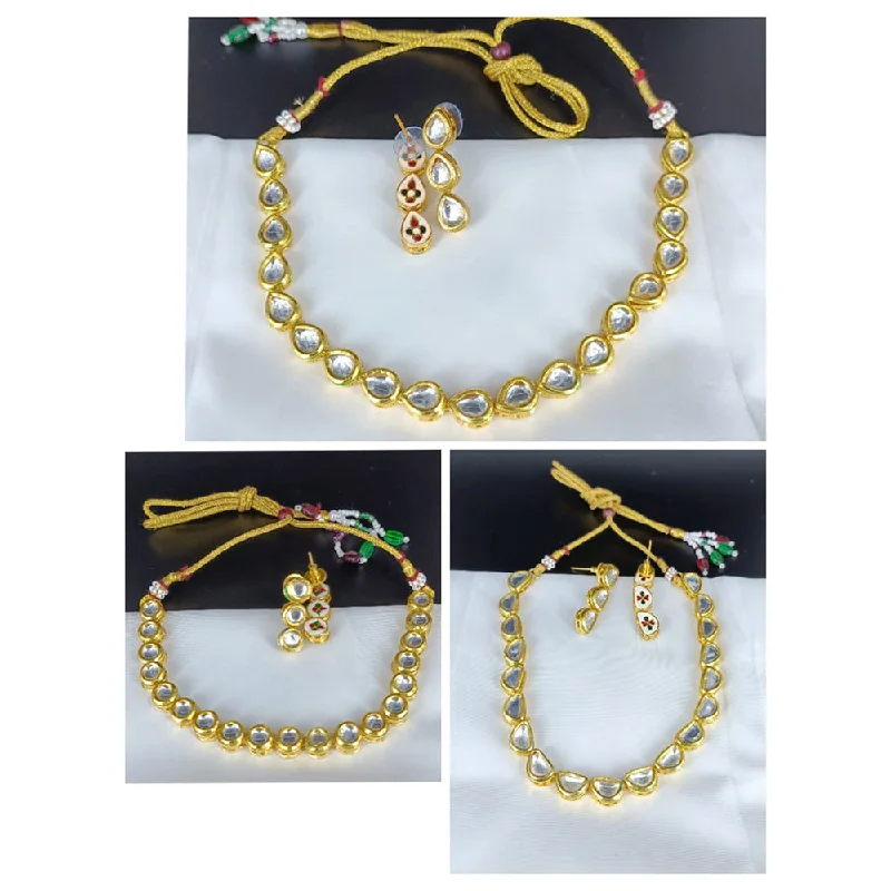 Vivid stone necklaces-Manisha Jewellery Gold Plated Kundan Necklace Set