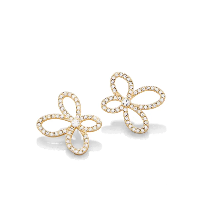 Swirl drop earrings-Spartina Louise Flower Crystal Stud Earrings