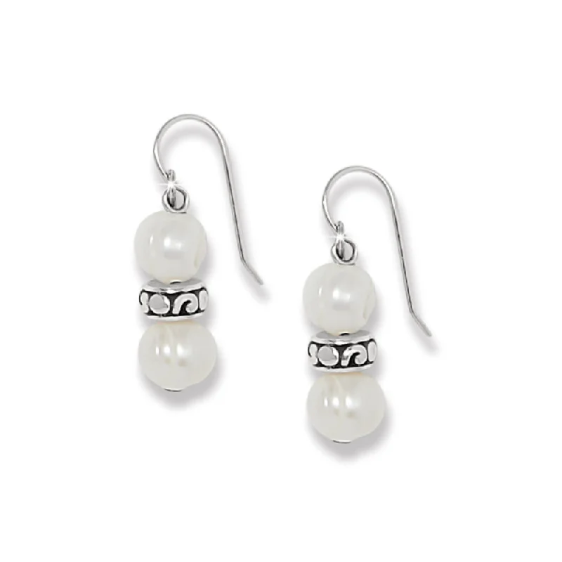 Thin bead earrings-Brighton Contempo Heart Pearl French Wire Earrings