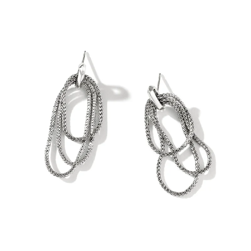 Onyx stone earrings-John Hardy SS Classic Chain Link Drop Earrings