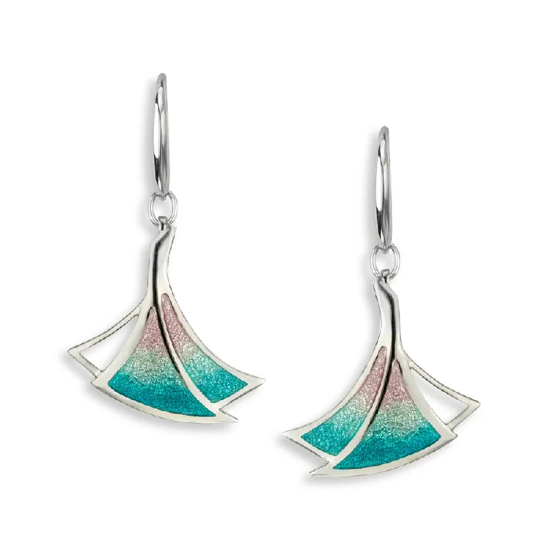 Smooth drop earrings-Nicole Barr Turquoise Watercolors Triangle Earrings