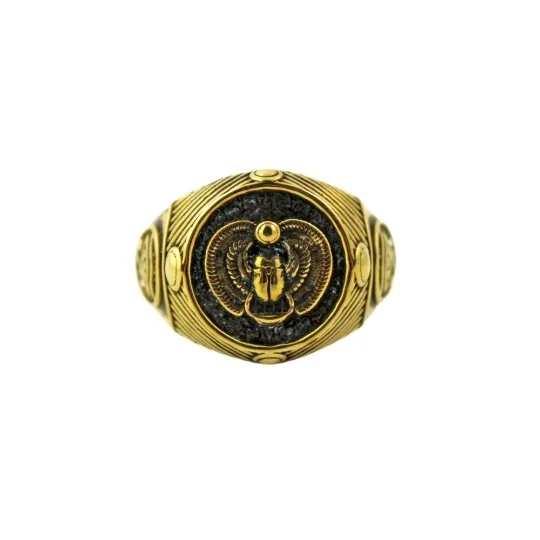 Raven feather rings-Brass Scarab Ring