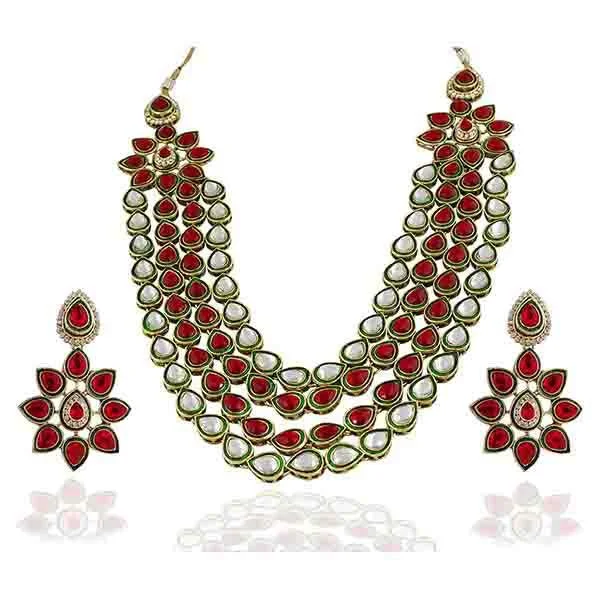 Lace charm necklaces-Vivaah Kundan Gold Plated Necklace Sets - 2000301