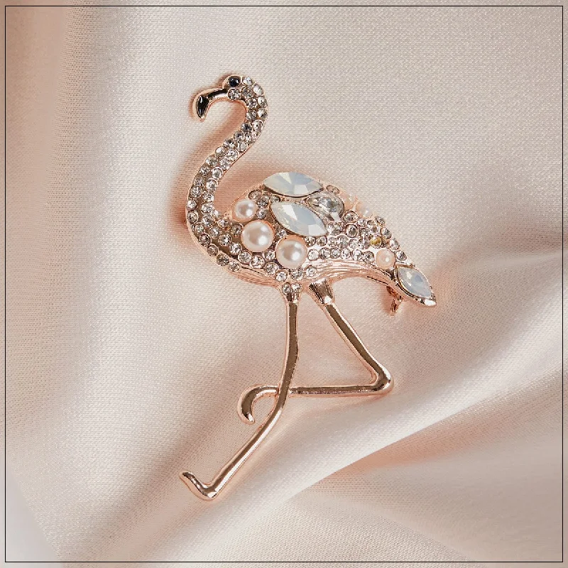 Sapphire accent brooch-Flamingo Brooch