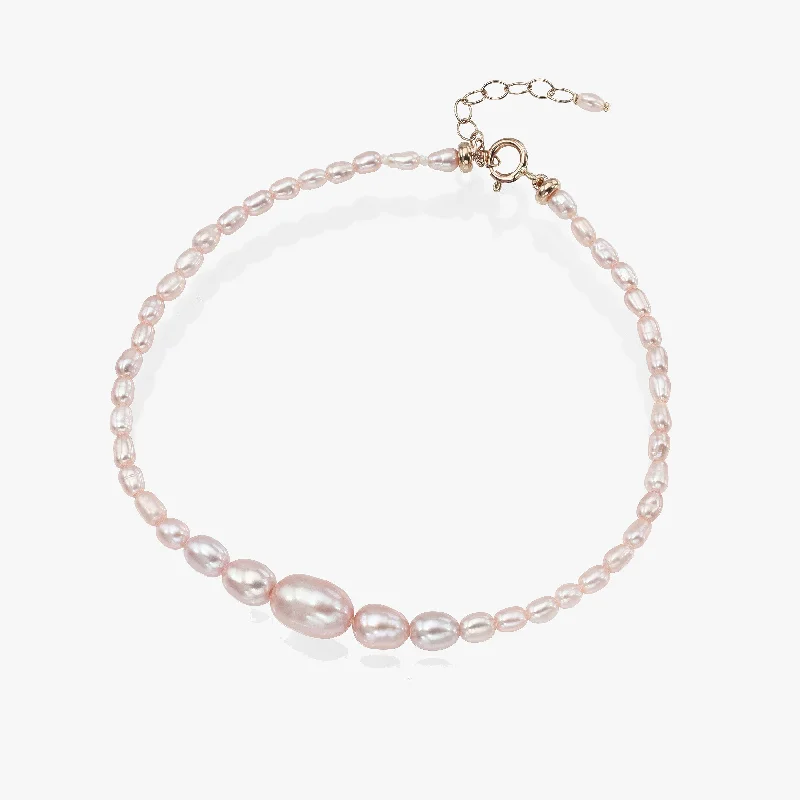 Heavy stone bangles-Dario Bracelet, Blush