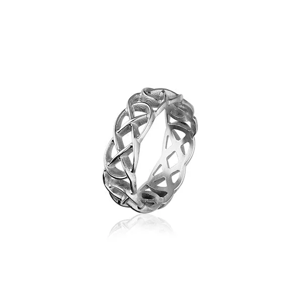 Round gem rings-Celtic Silver Ring R204