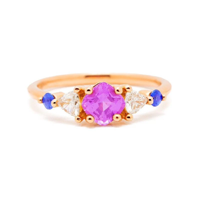 Thai style rings-Regal Sapphire Gold Engagement Ring