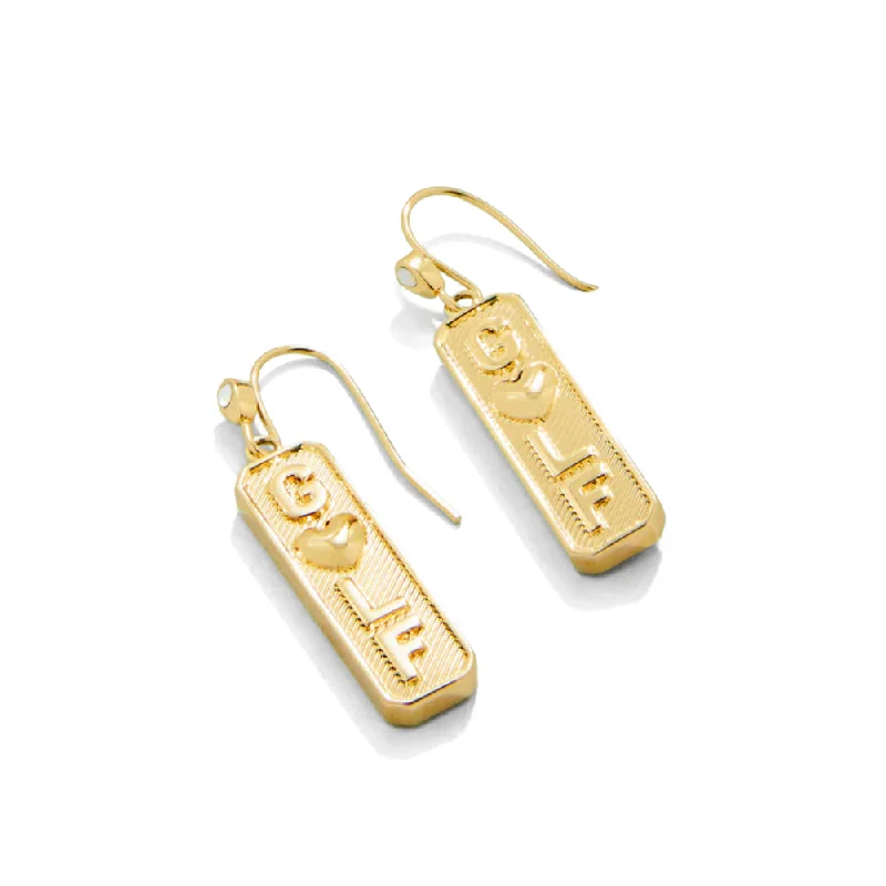 Polished charm earrings-Spartina Golf Earrings - Gold