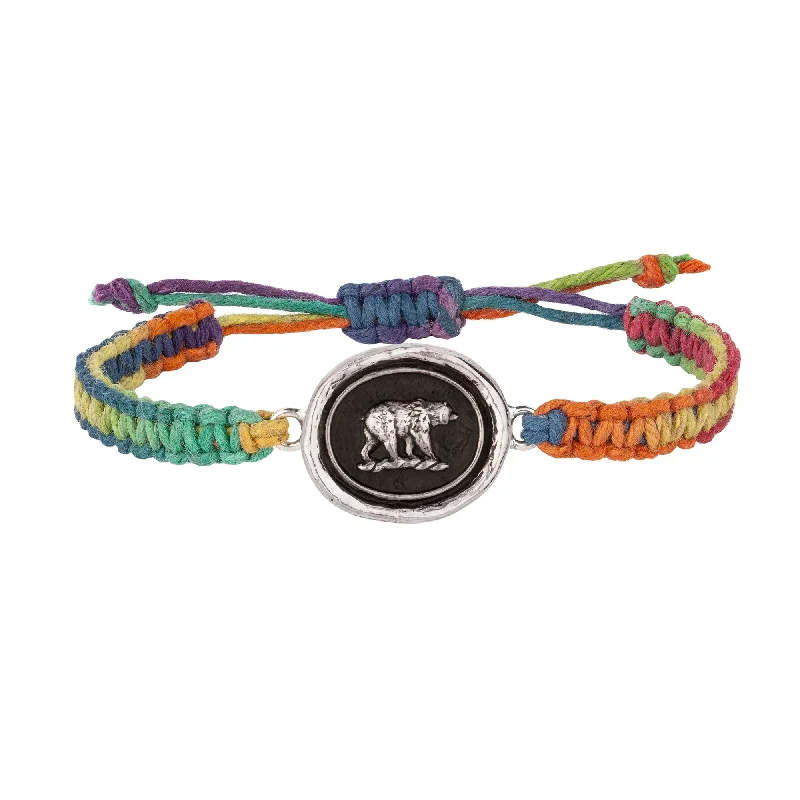 Bead trim bangles-Mother Bear Rainbow Braided Bracelet