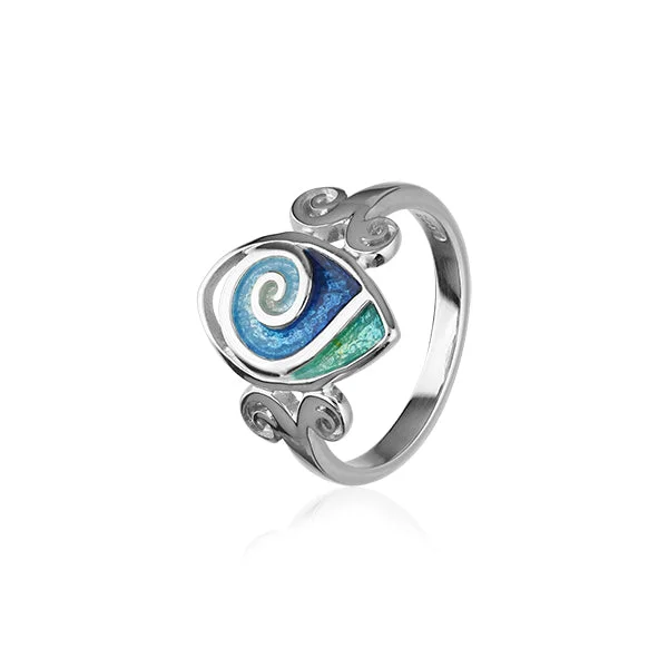 Dual-metal rings-Tranquility Silver Ring ER104