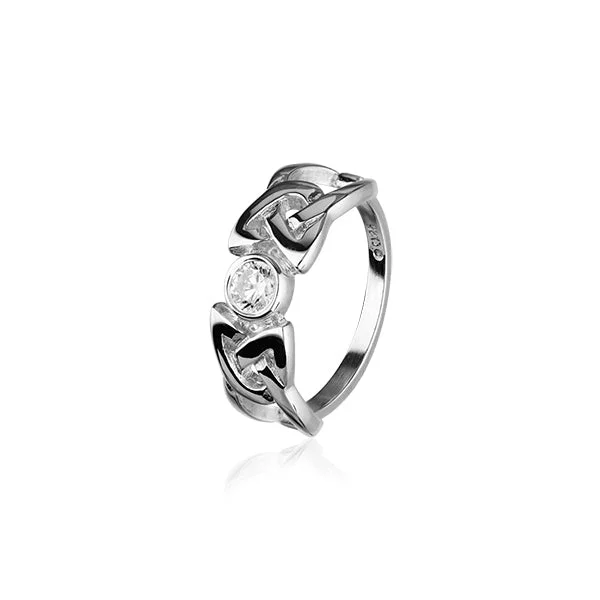 Glossy band rings-Celtic Silver Ring CR154