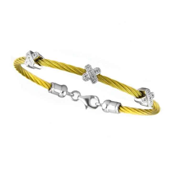 Chunky stone bangles-Diamond Cable Bangle