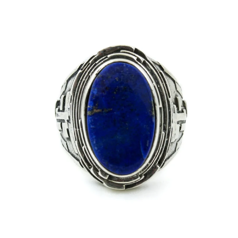 Chunky gem rings-"Fractal" Ring x Lapis Lazuli