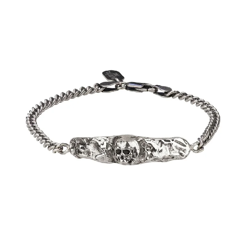 Solid chain bangles-Skull Bar Bracelet