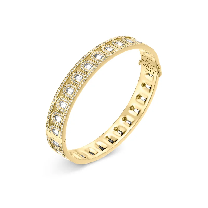 Bamboo braid bangles-L'Arc Deco Bangle, 18k Yellow Gold with DAVIDOR Arch Cut Diamonds and Brilliant Diamonds