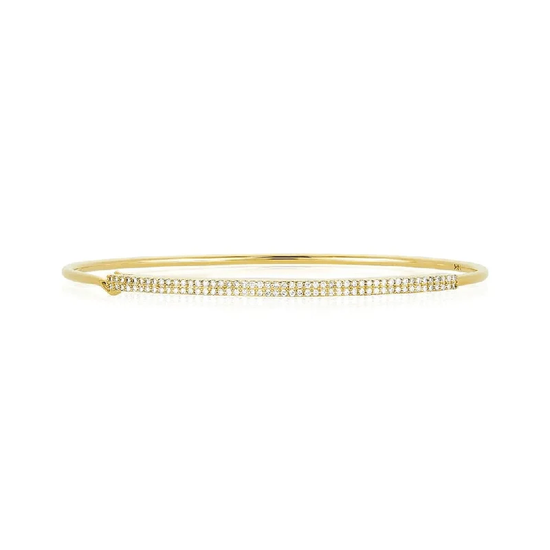 Reef knot bangles-Double Row Pave Bangle