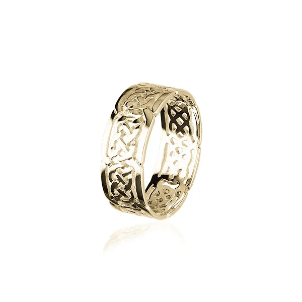 Curved art rings-Celtic Gold Ring GR132