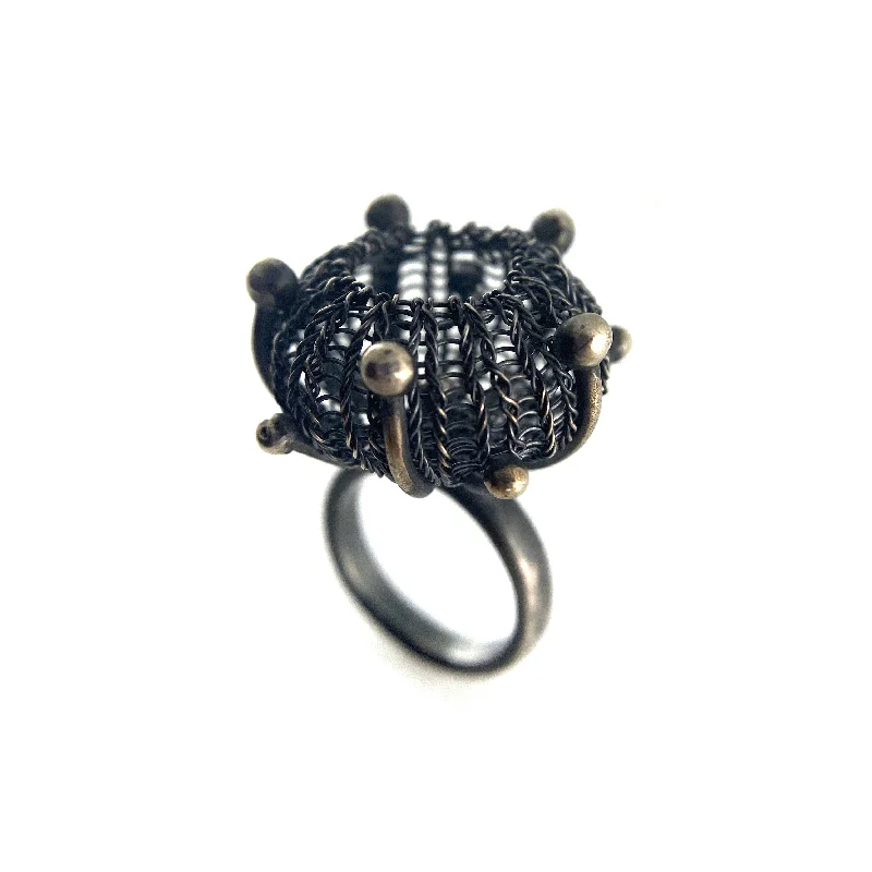 Gothic charm rings-Crochet Ring