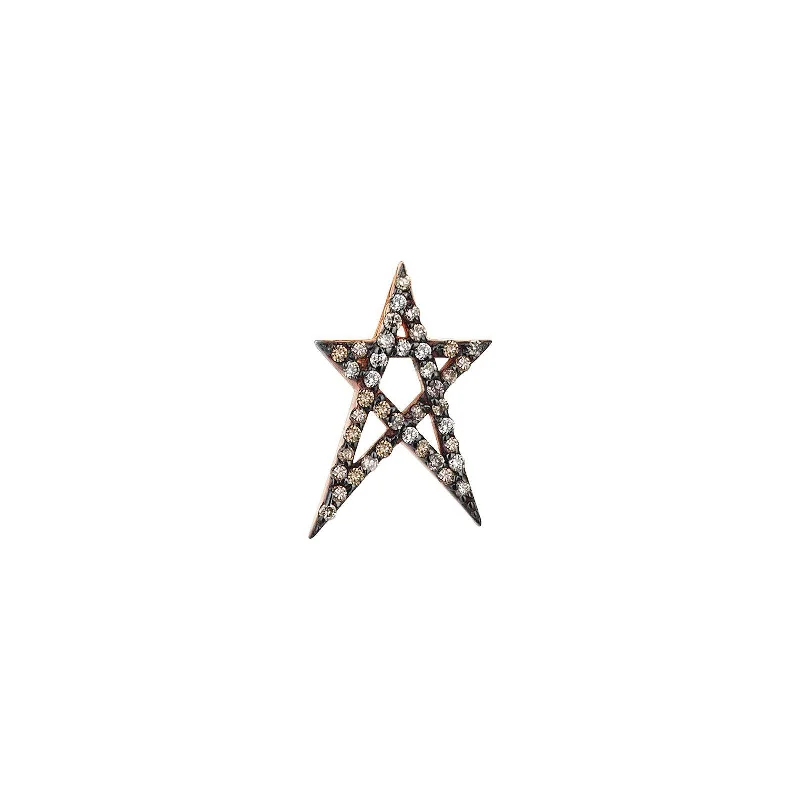 Minimal gem earrings-Doodle Star Stud