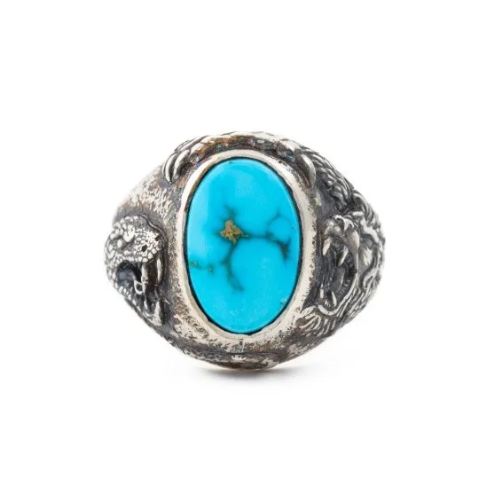 Bold druzy rings-Egyptian Turquoise "Venatio" Ring