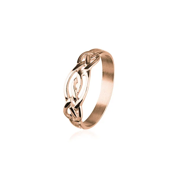 Vivid diamond rings-Celtic Rose Gold Ring RR174