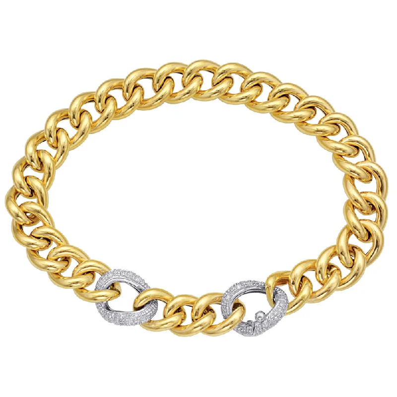 Oval stone bangles-Diamond Link Bracelet