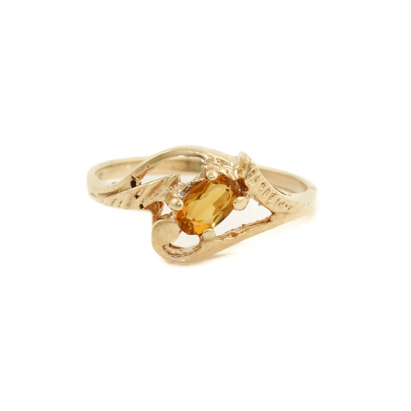 Gem stack rings-Abstract 10k Gold x Citrine Cocktail Ring