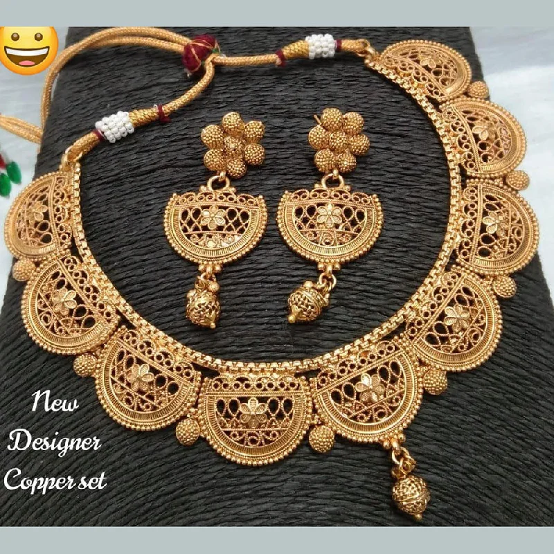 Lapis drop necklaces-Manisha Jewellery Gold Plated Necklace Set