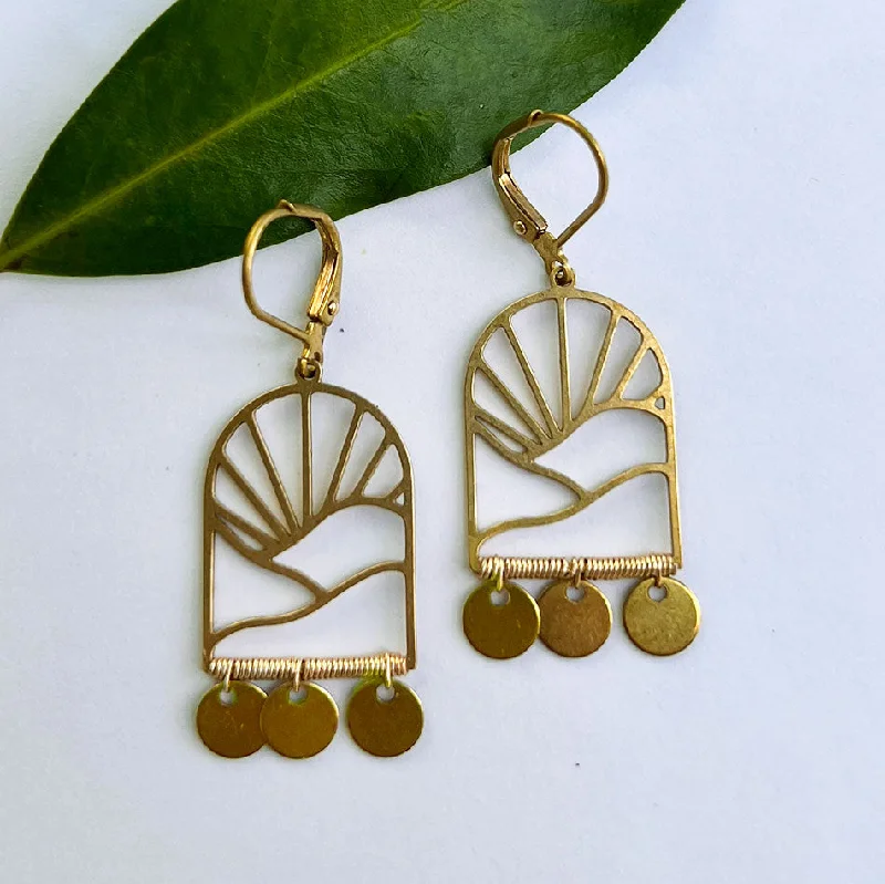 Solid bar earrings-Sunrise Earrings, Guatemala