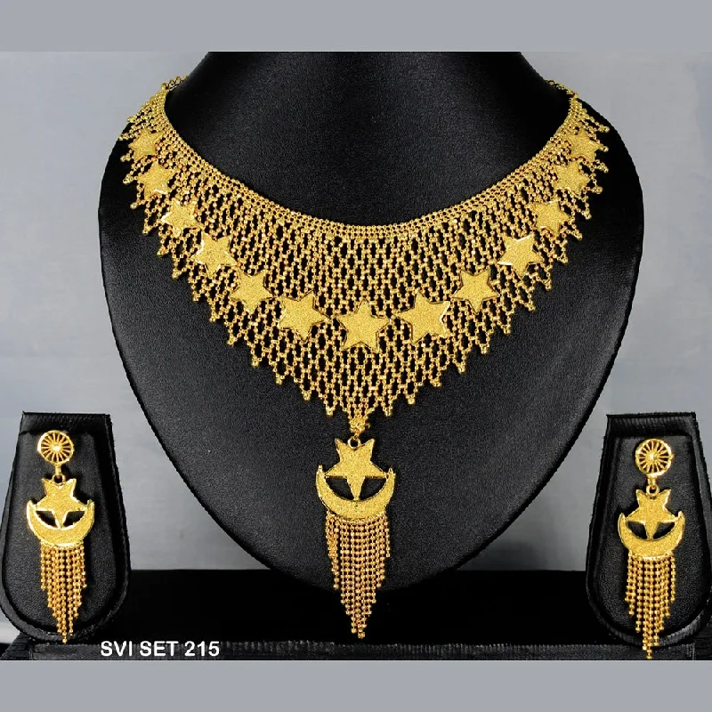 Boho bead necklaces-Mahavir Forming Gold Necklace Set  - SVI SET 215