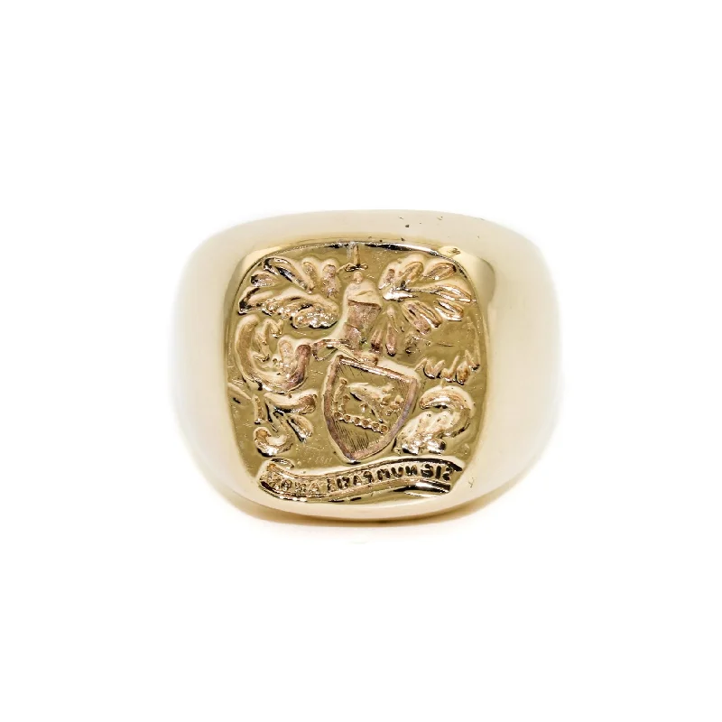 Tiny pearl rings-Gold Wax Seal Family Signet Ring